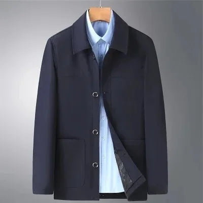 Men's Loose Fit Midweight Jacket – Casual Style for Spring & Autumn