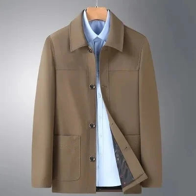 Men's Loose Fit Midweight Jacket – Casual Style for Spring & Autumn